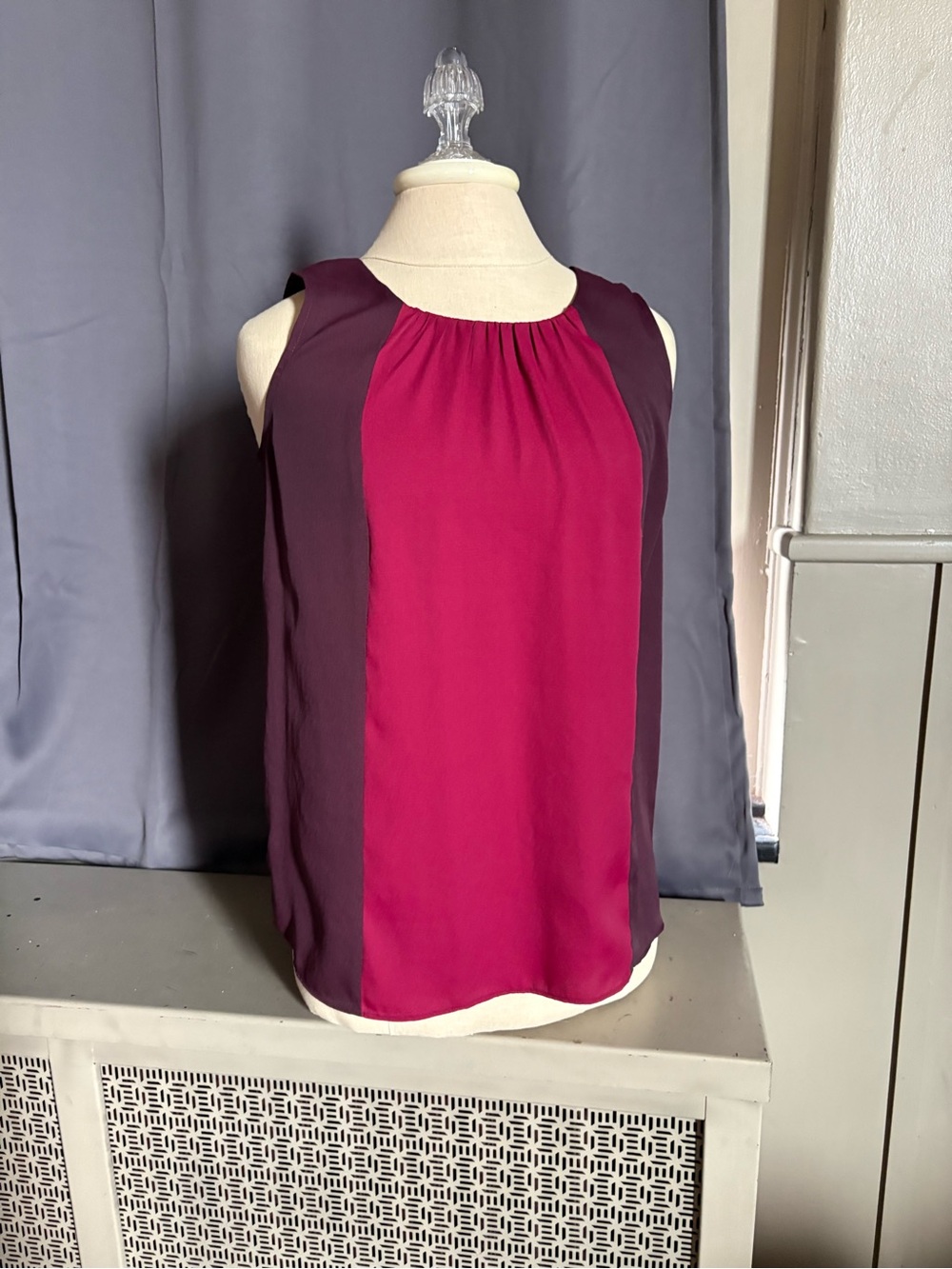 LOFT Two-Tone Magenta & Plum Sleeveless Tank